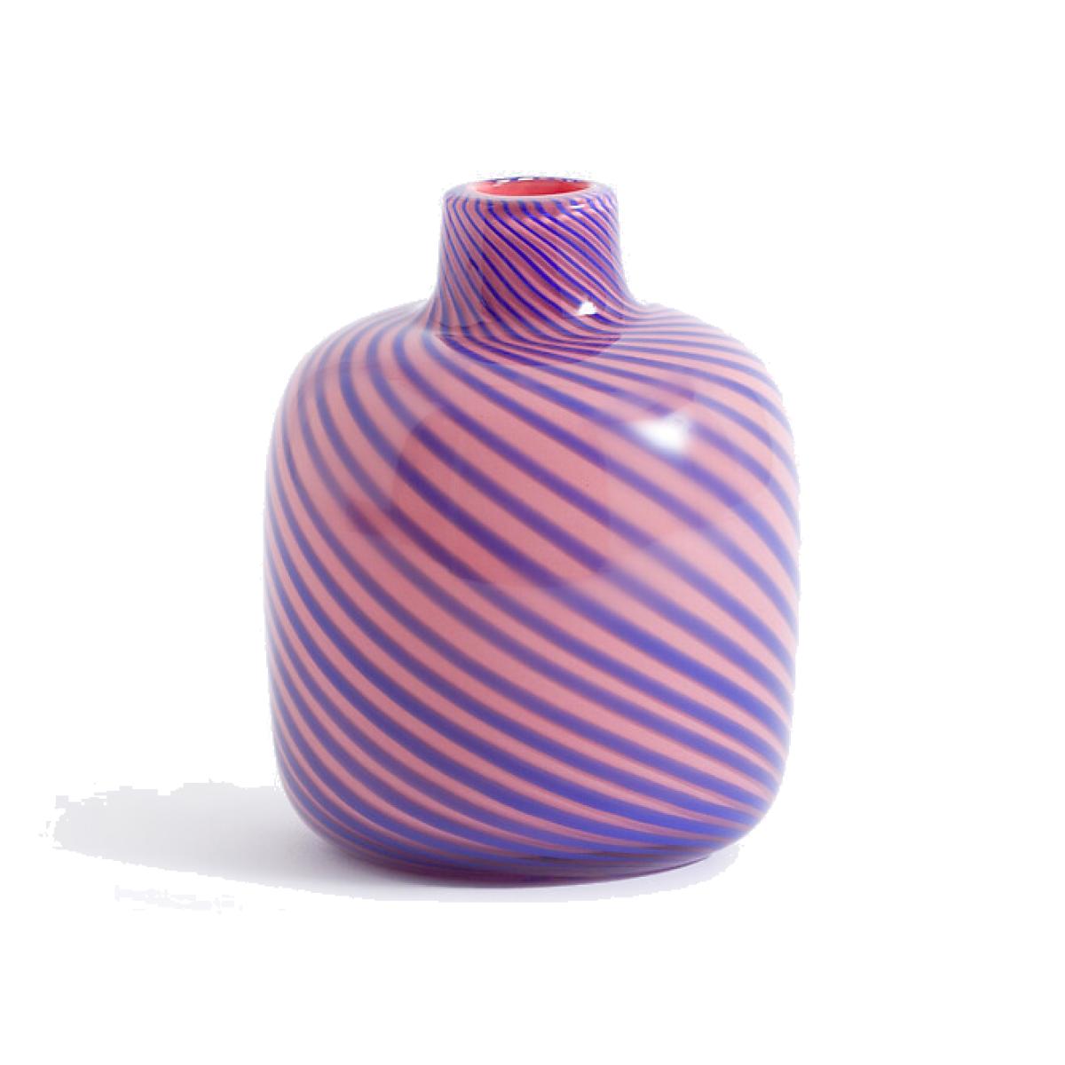 Olios Striped Glass Vase, H16cm – image 1