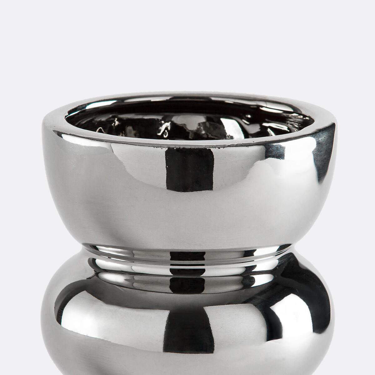 Fario Chrome-Effect Ceramic Vase H19cm – image 3