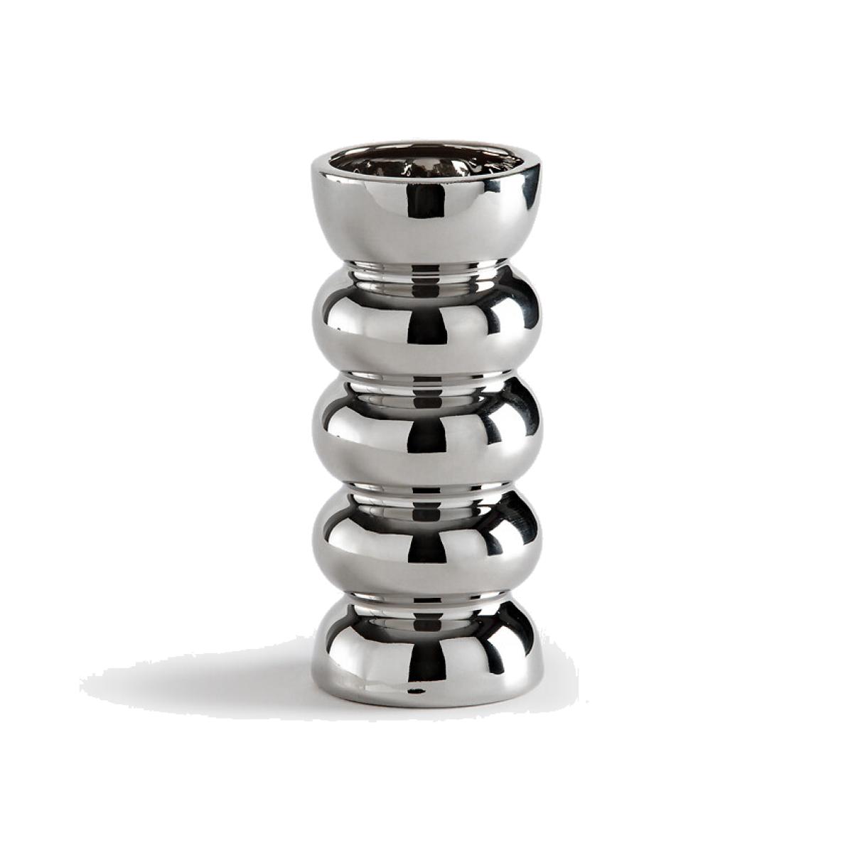 Fario Chrome-Effect Ceramic Vase H19cm – image 1