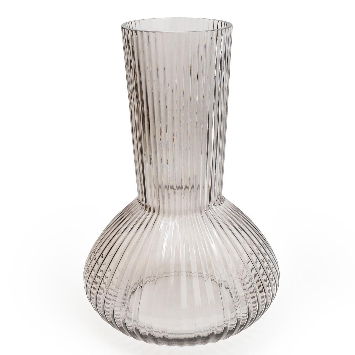 30cm Grey Ridged Bottle Vase – image 2