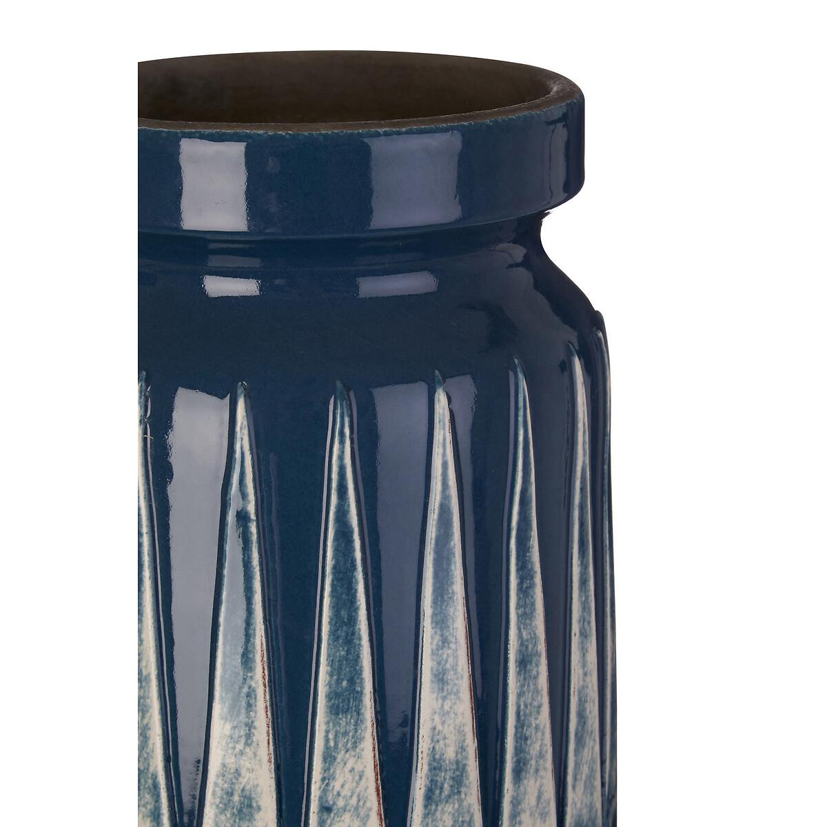 27cm Blue Earthenware Vase – image 2