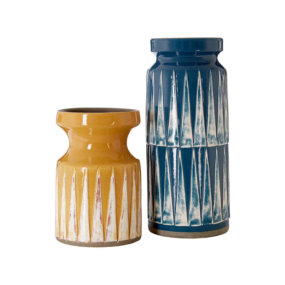27cm Blue Earthenware Vase – image 3