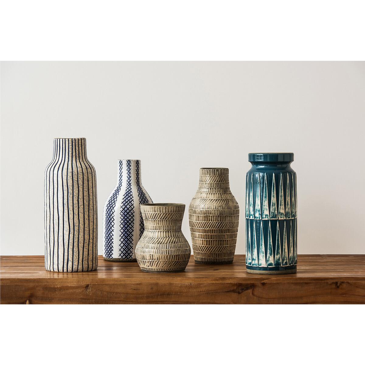 27cm Blue Earthenware Vase – image 4