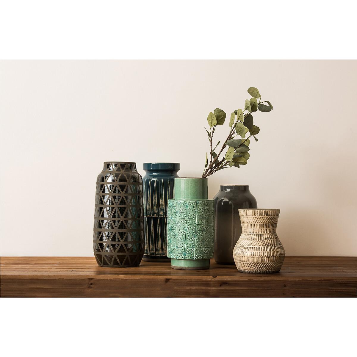 27cm Blue Earthenware Vase – image 5