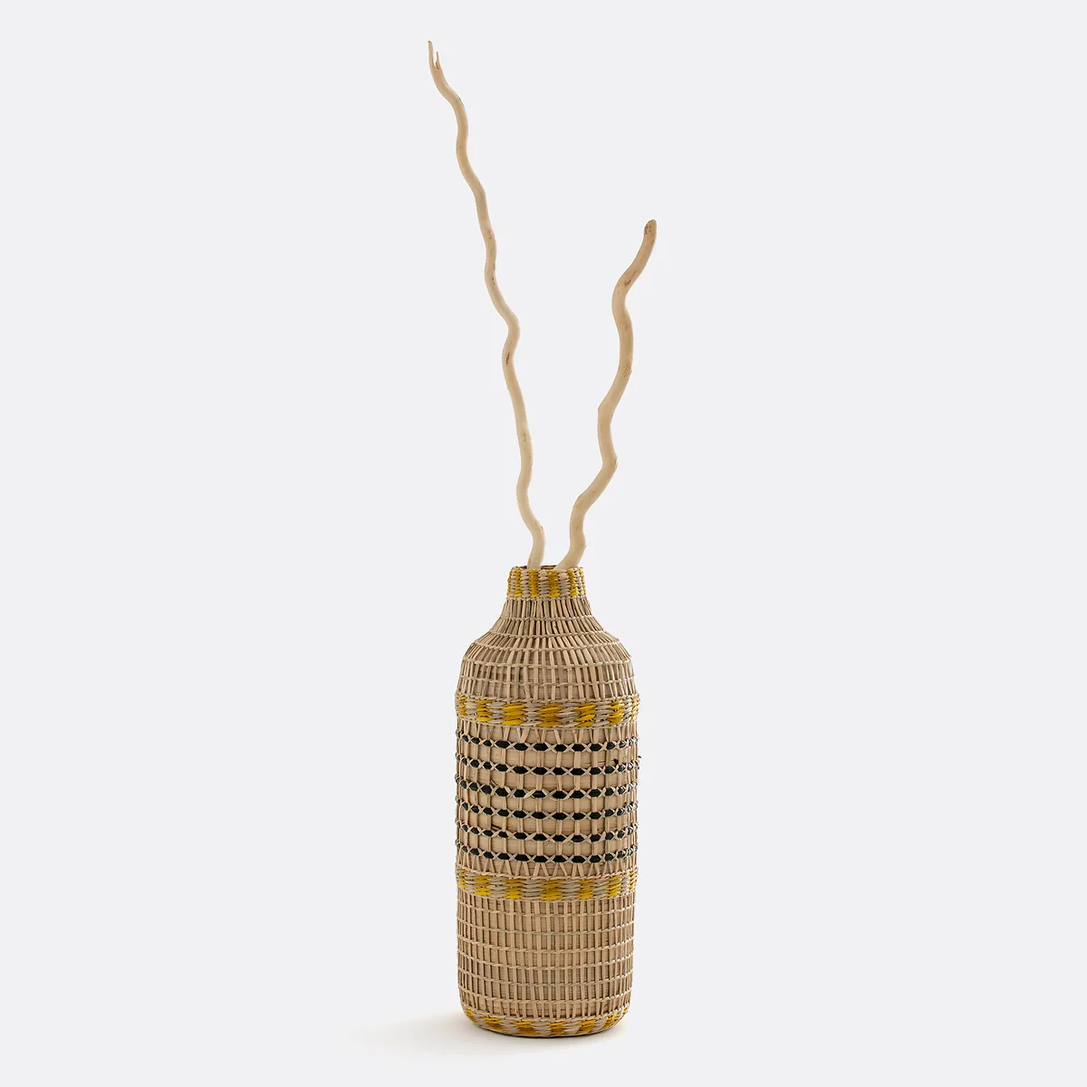 Plooming Multicoloured Woven Bamboo Decorative Vase – image 2