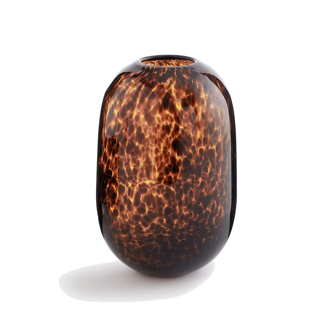 Fauvita Amber Glass Vase, Height 24cm