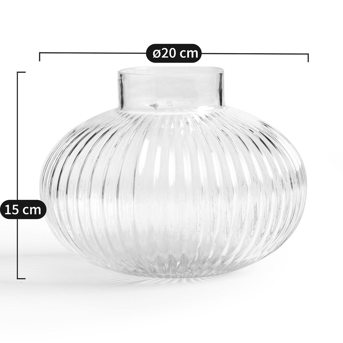 Afa 15cm High Round Striated Glass Vase – image 12