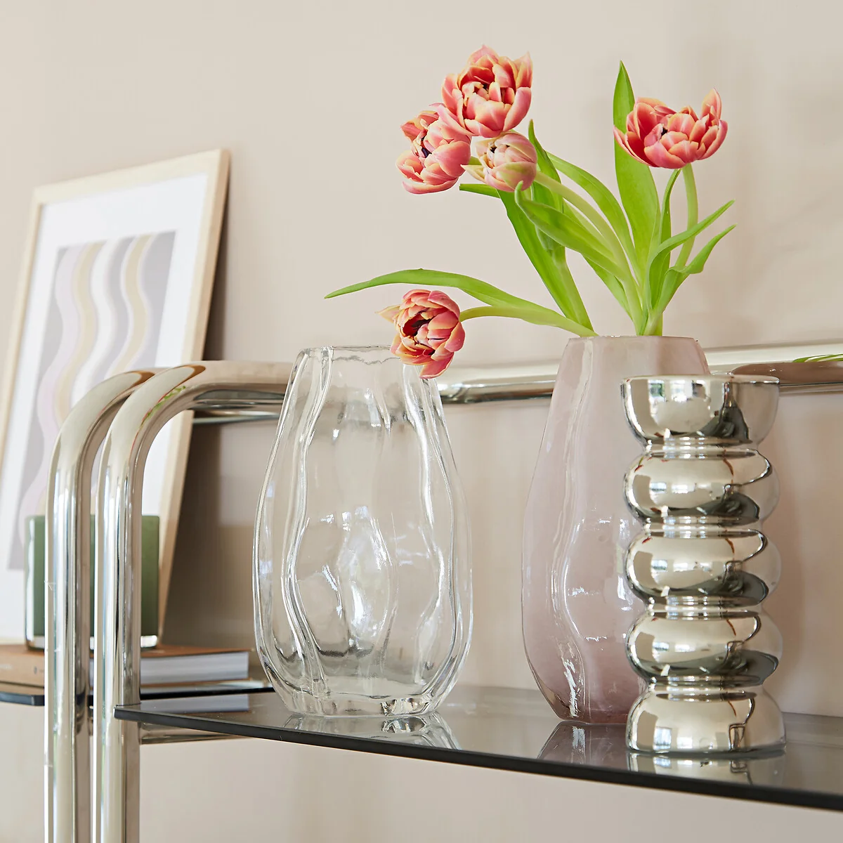Fario Chrome-Effect Ceramic Vase H19cm – image 2