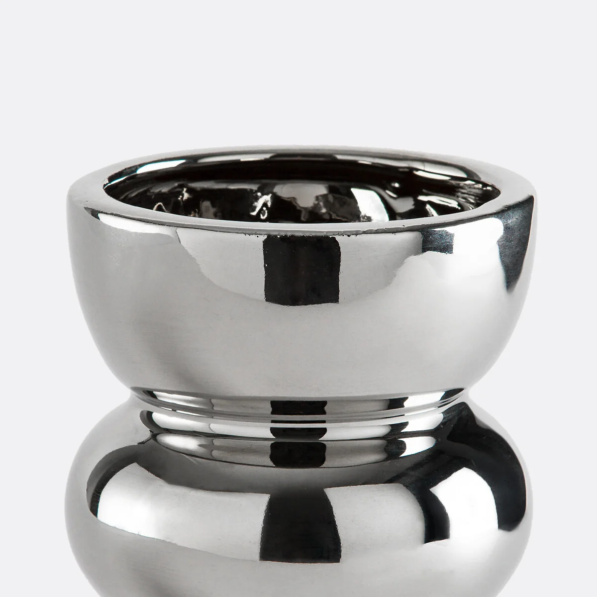 Fario Chrome-Effect Ceramic Vase H19cm – image 3