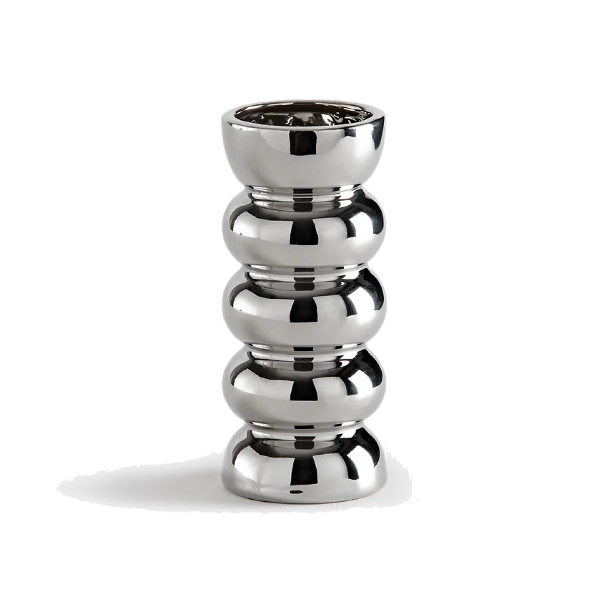 Fario Chrome-Effect Ceramic Vase H19cm – image 1