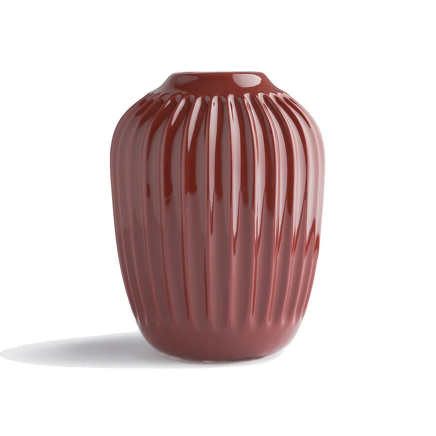 Estria 21cm High Grooved Ceramic Vase – image 1