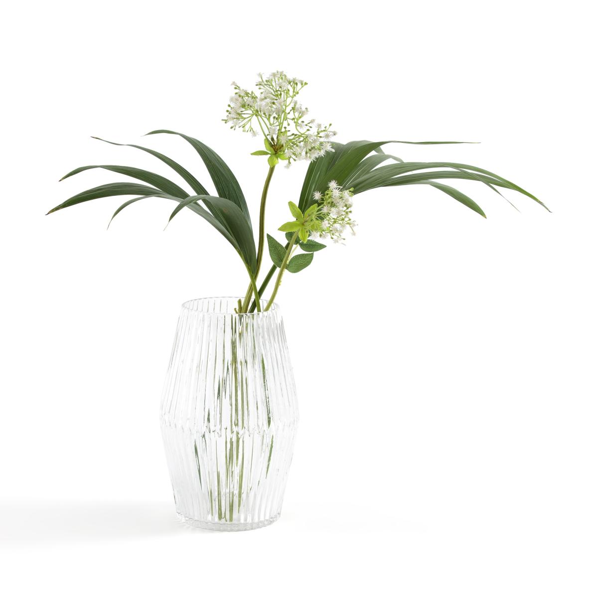 Afa 25cm High Cylindrical Grooved Glass Vase – image 2