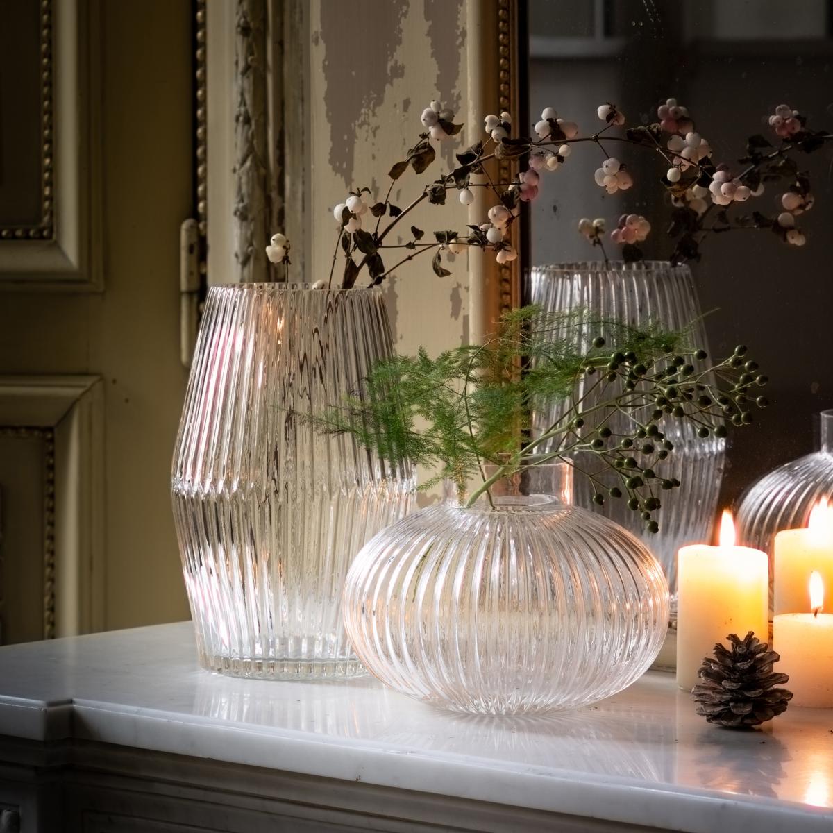 Afa 25cm High Cylindrical Grooved Glass Vase – image 11