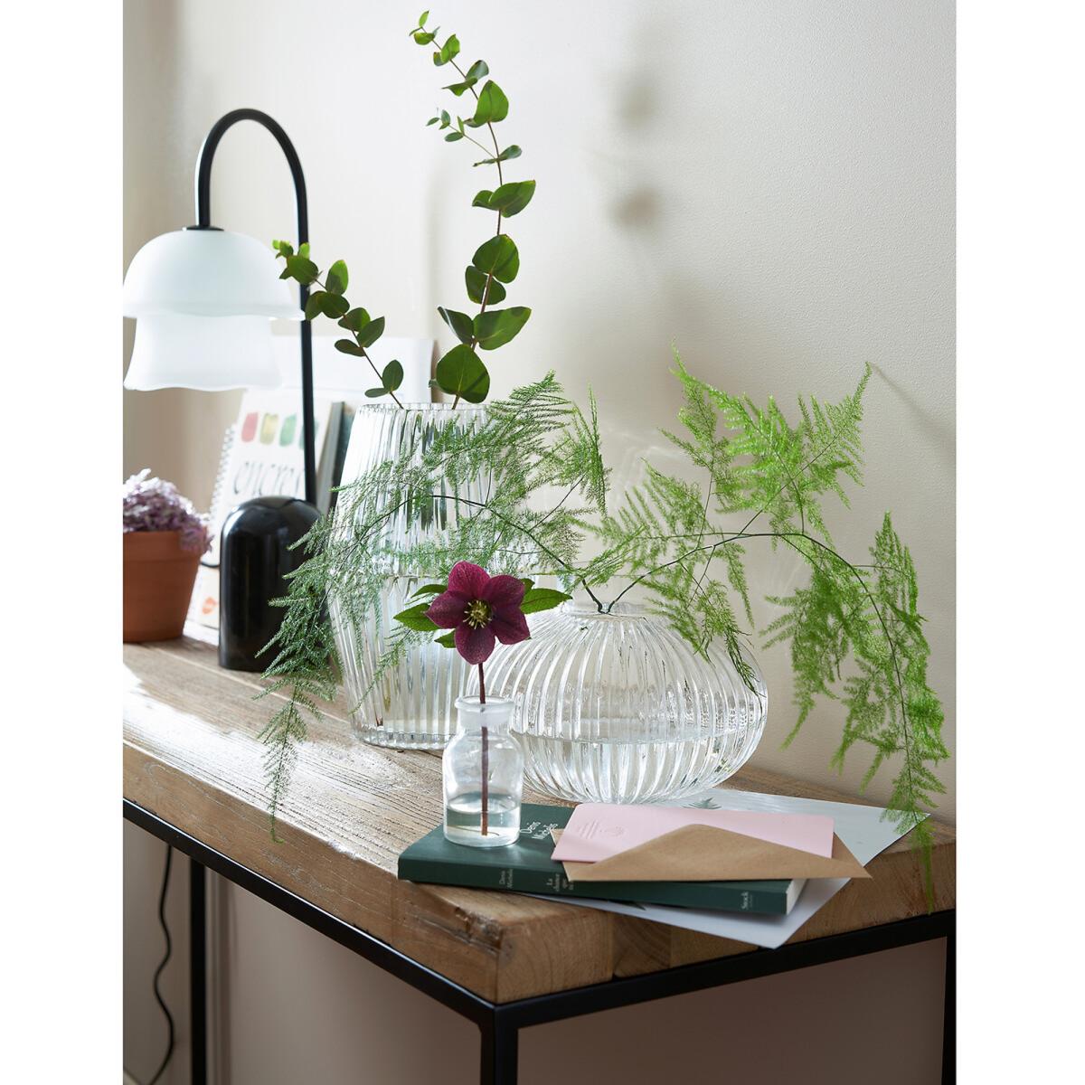 Afa 25cm High Cylindrical Grooved Glass Vase – image 8