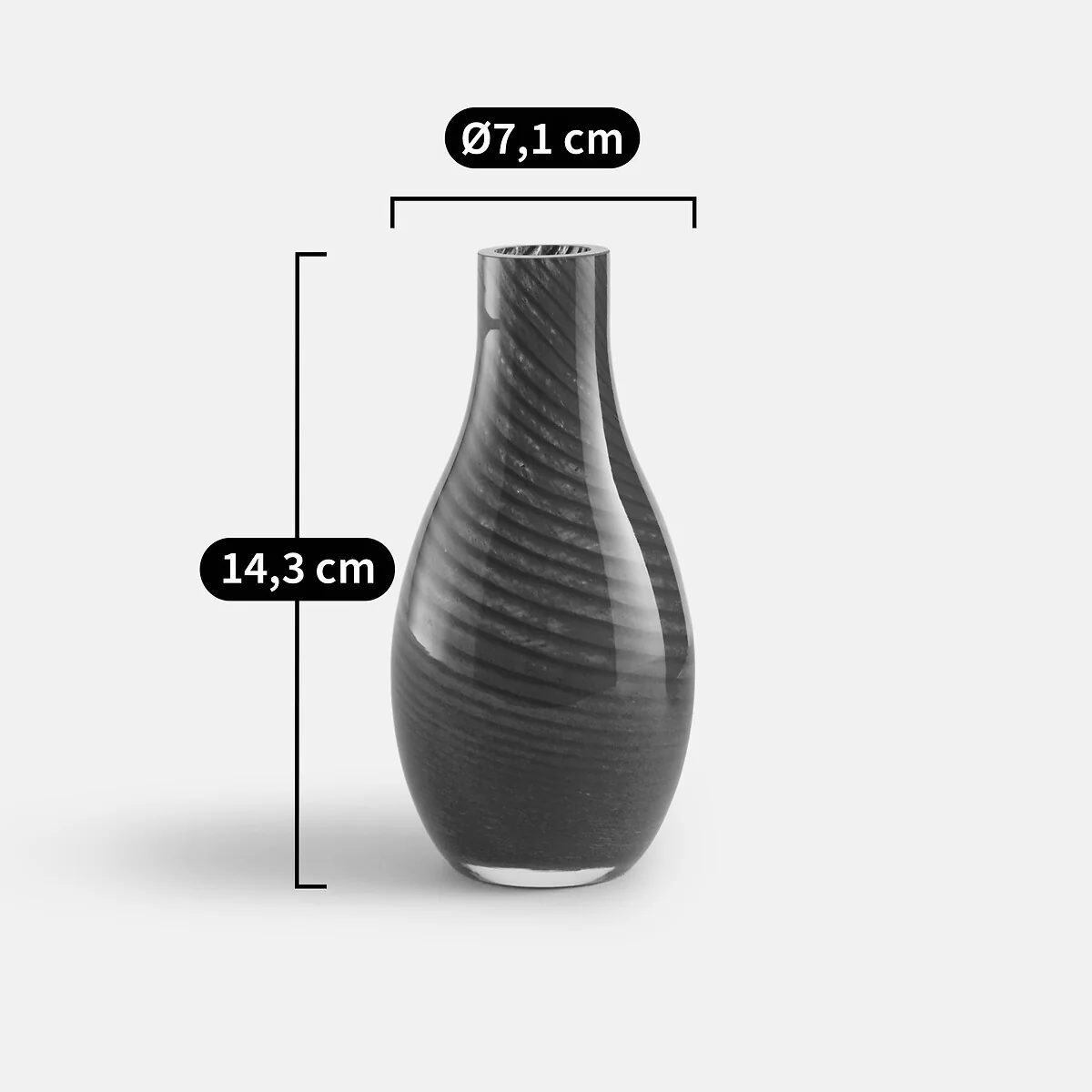 Marlia Striped Glass Vase, Height 14.3cm – image 5