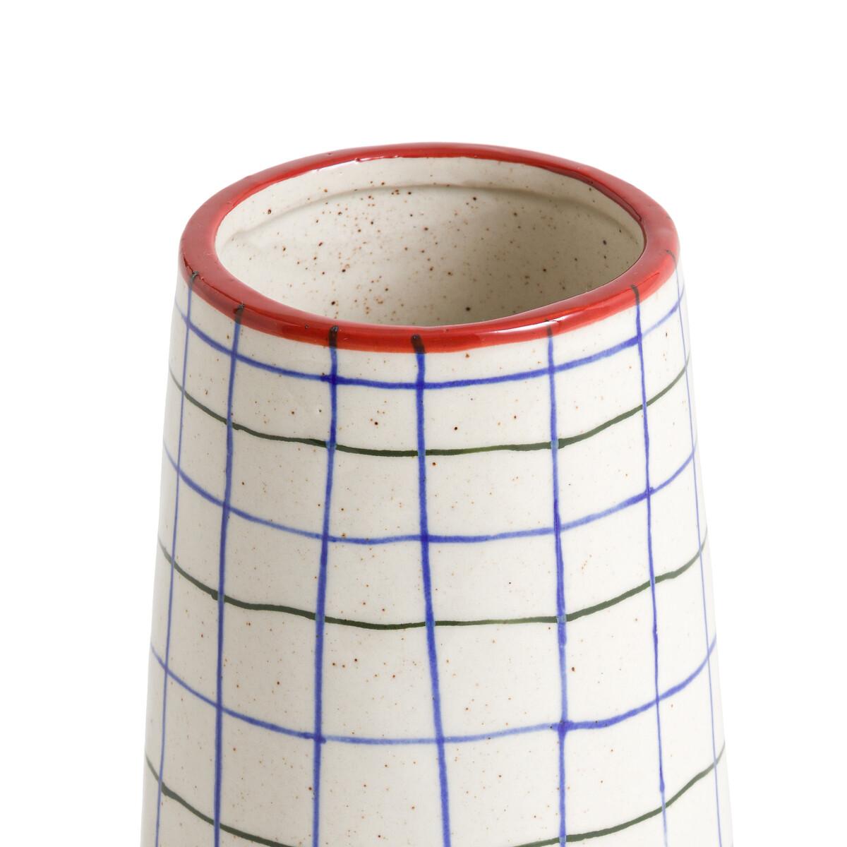Neios 15.2cm High Checked Ceramic Vase – image 2