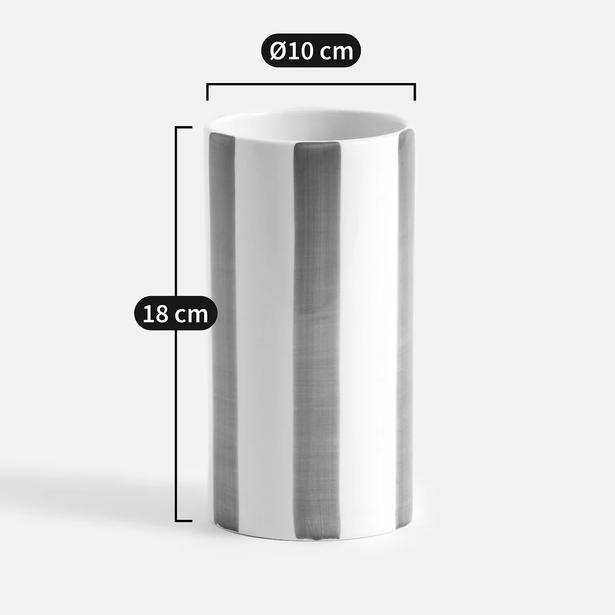 Jaoma Striped Ceramic Vase, H18cm – image 3