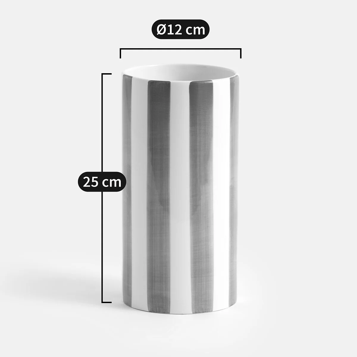 Jaoma Striped Ceramic Vase, H25cm – image 5