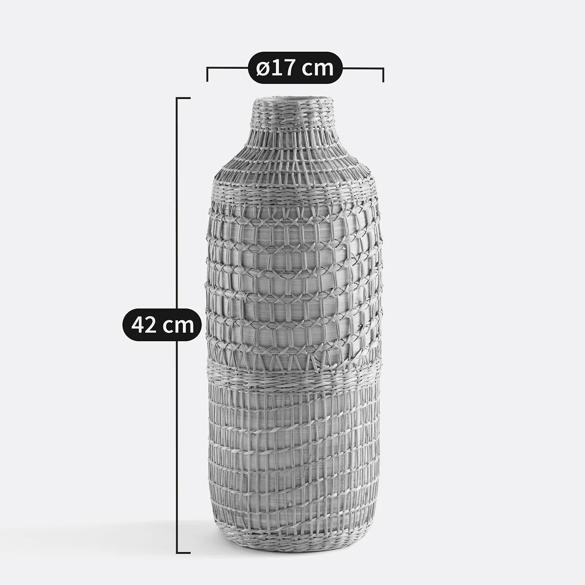 Plooming Multicoloured Woven Bamboo Decorative Vase – image 5