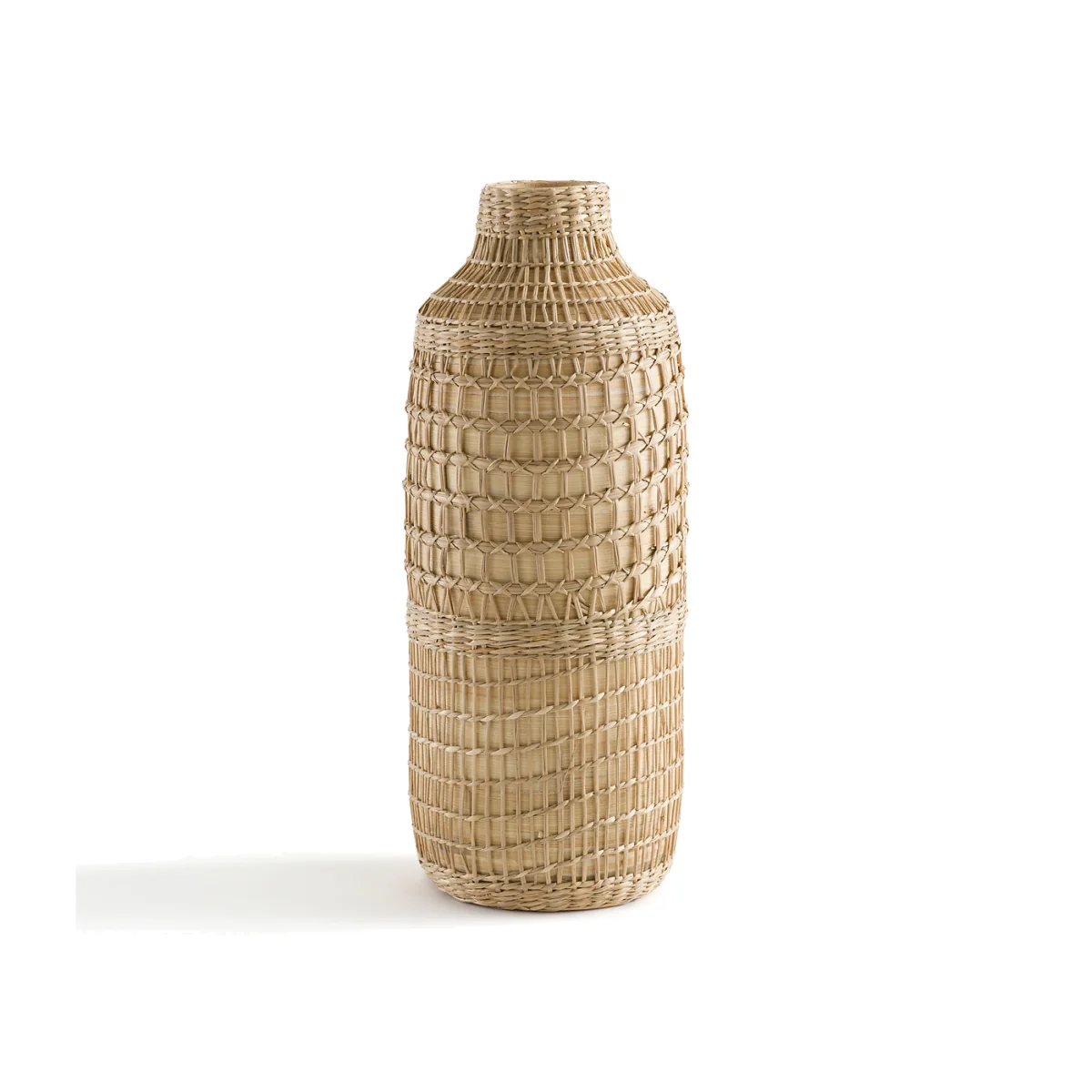 Plooming Multicoloured Woven Bamboo Decorative Vase – image 1