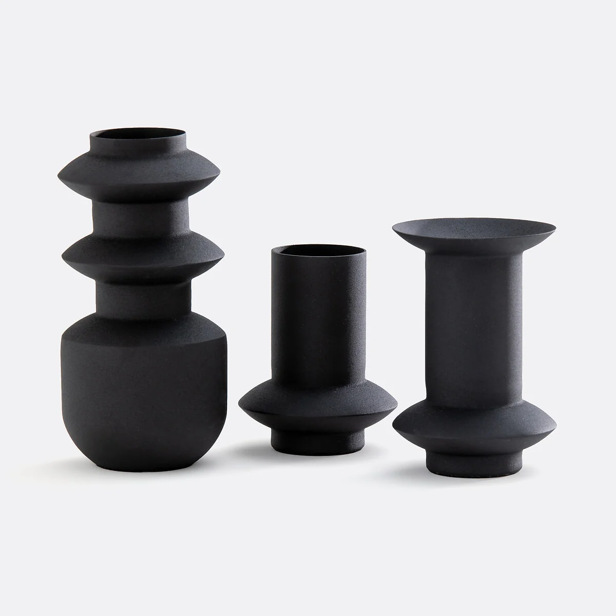 Set of 3 Anaïa Textured Metal Vases – image 3