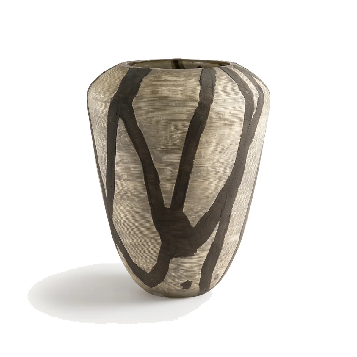 Heidi Vase in Matt Striped Painted Glass, H35.5cm – image 1