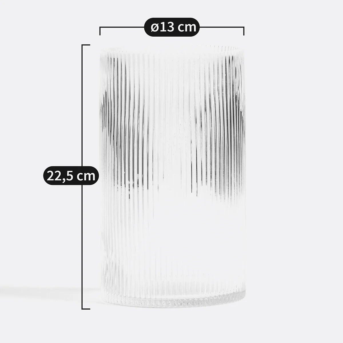 Afa Straight Grooved Glass Vase – image 4