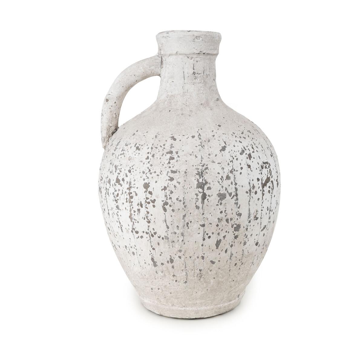 28cm Rustic Stone Bottle Vase with Handle – image 2