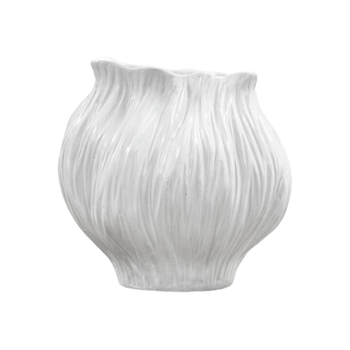 21cm White Clay Flora Vase – image 1