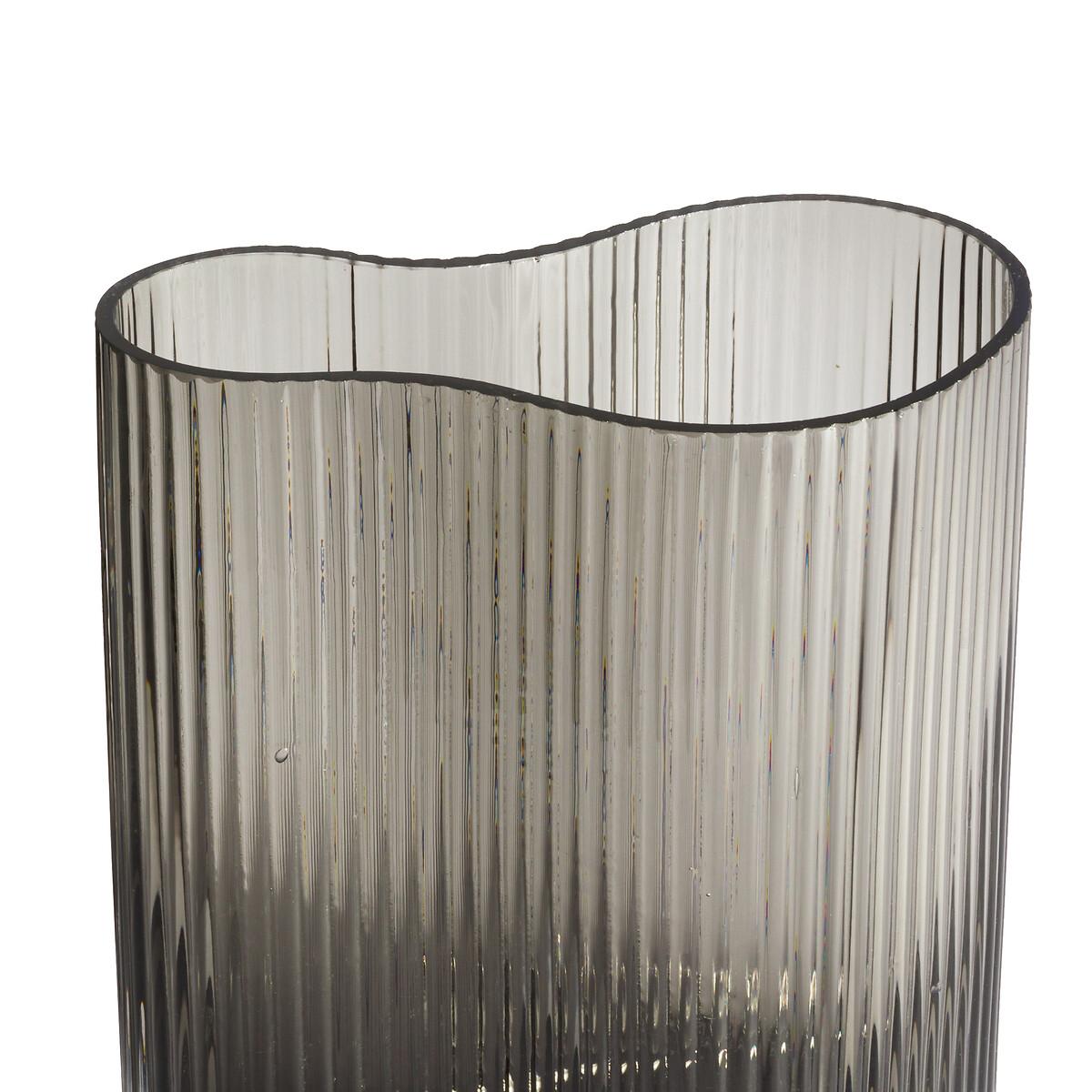 Anija 21cm High Ribbed Smoked Glass Vase – image 4