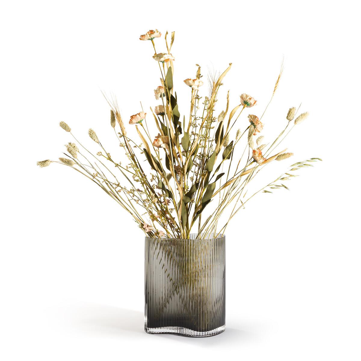 Anija 21cm High Ribbed Smoked Glass Vase – image 5