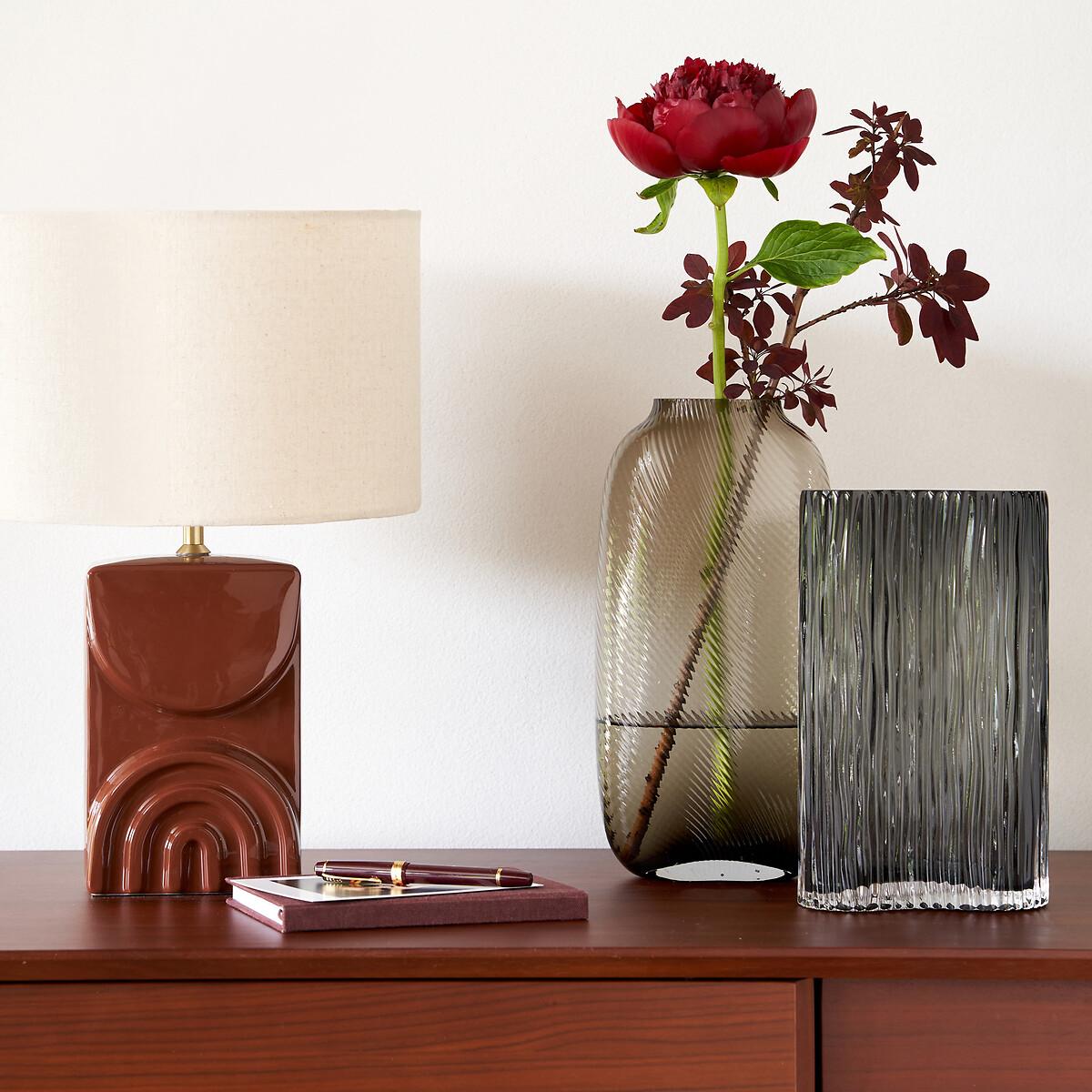 Anija 21cm High Ribbed Smoked Glass Vase – image 6