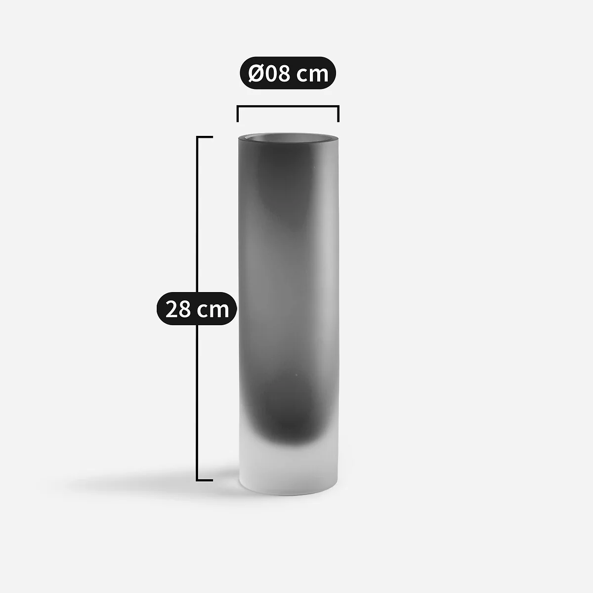 Audran Frosted Blown Glass Vase, Height 28cm – image 6