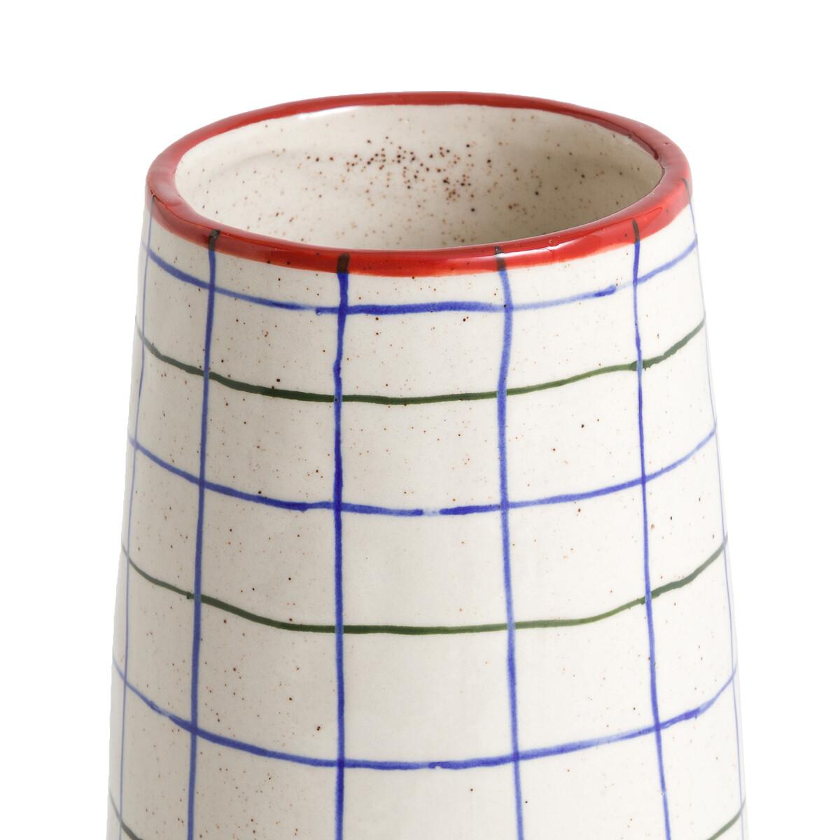 Neios 19cm High Checked Ceramic Vase – image 2