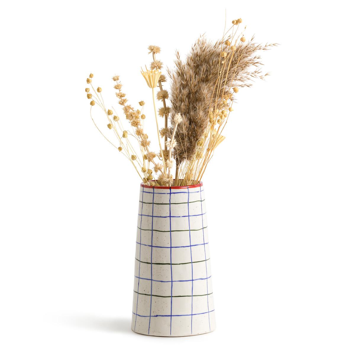 Neios 19cm High Checked Ceramic Vase – image 3