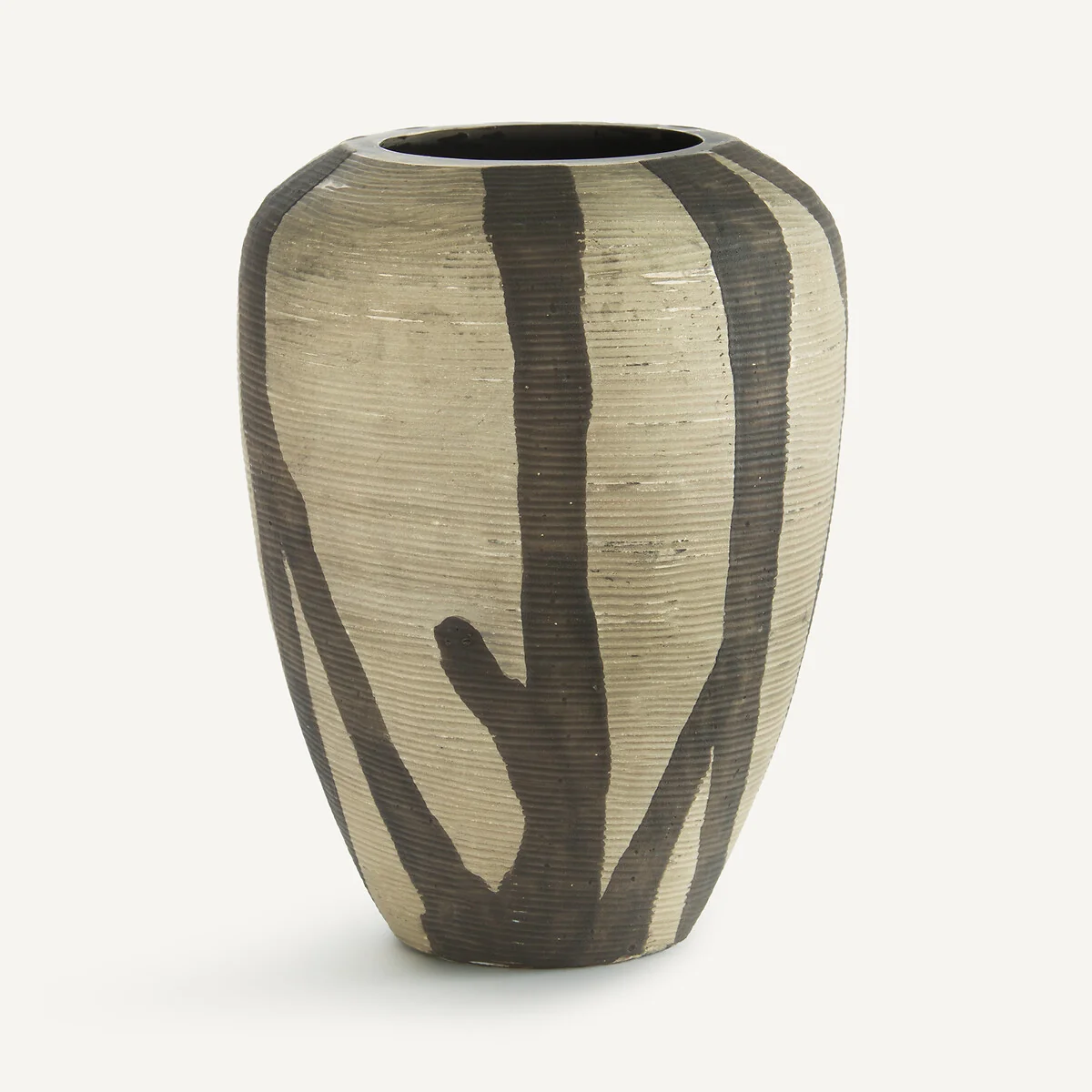 Heidi Vase in Matt Striped Painted Glass, H20.5cm – image 3