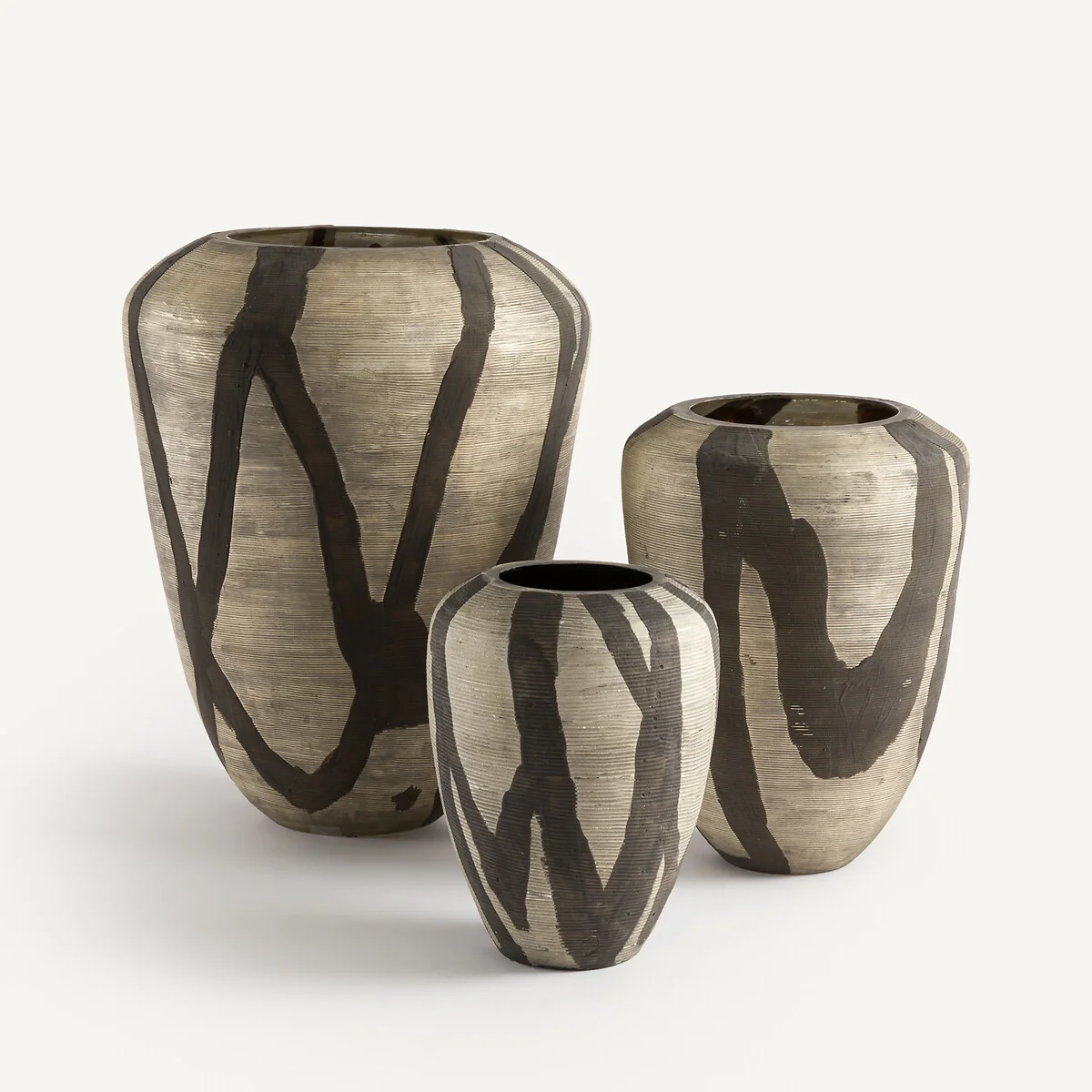 Heidi Vase in Matt Striped Painted Glass, H20.5cm – image 6