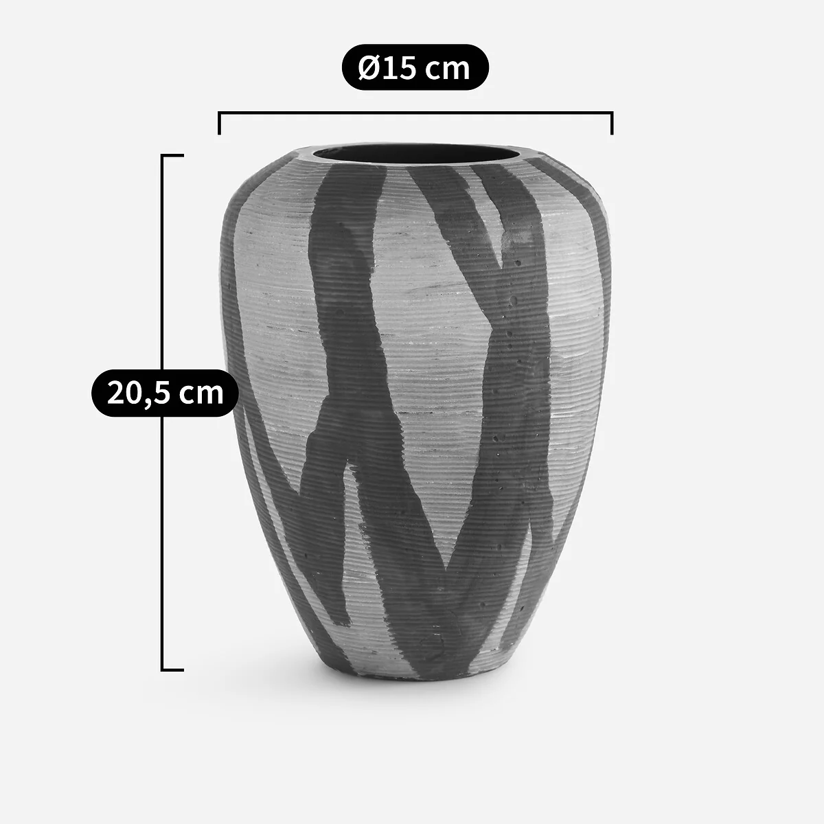 Heidi Vase in Matt Striped Painted Glass, H20.5cm – image 7