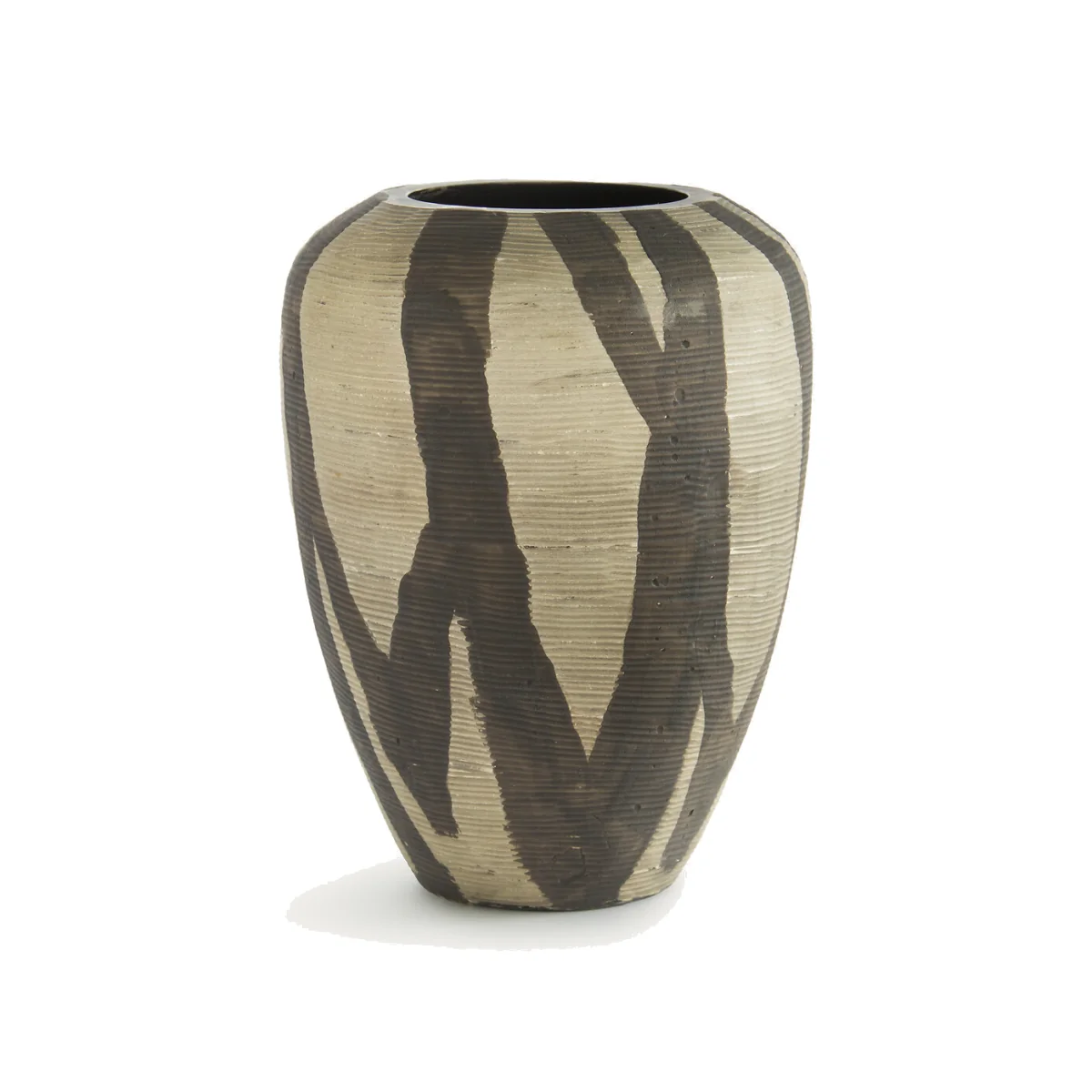 Heidi Vase in Matt Striped Painted Glass, H20.5cm – image 1