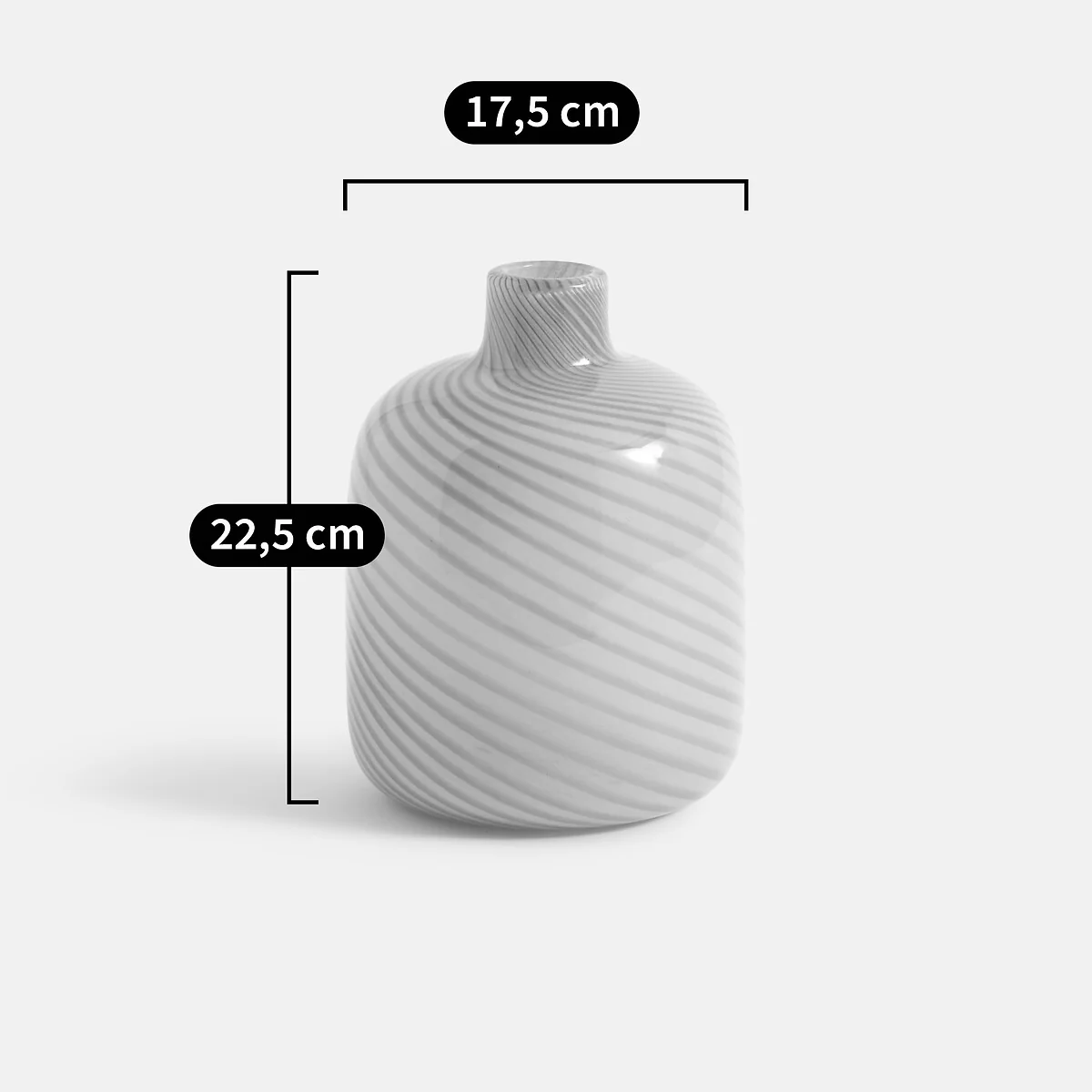 Olios Striped Glass Vase, H22.5cm – image 3
