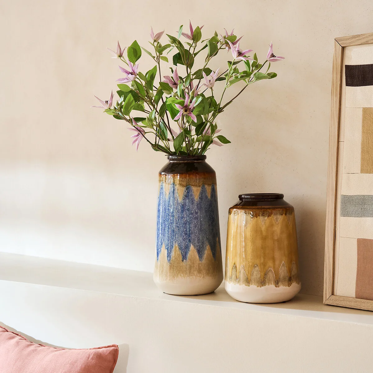 Zia Yellow Ceramic Vase, Height 21cm – image 2