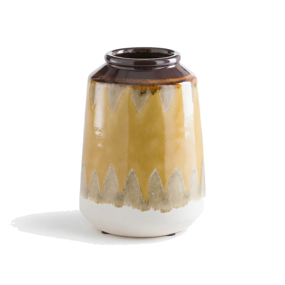 Zia Yellow Ceramic Vase, Height 21cm – image 1