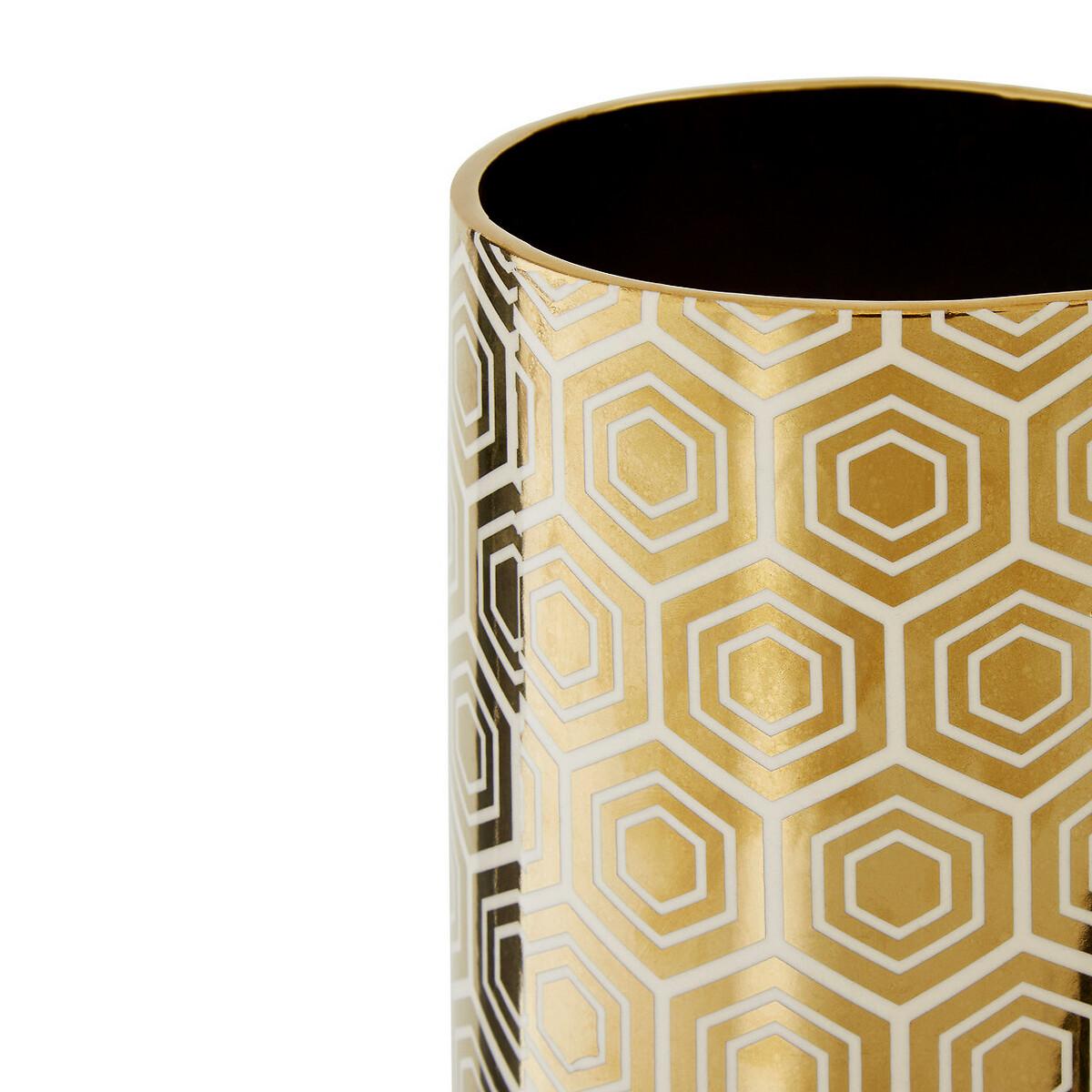 Ceramic Vase in Gold/Cream Finish – image 3