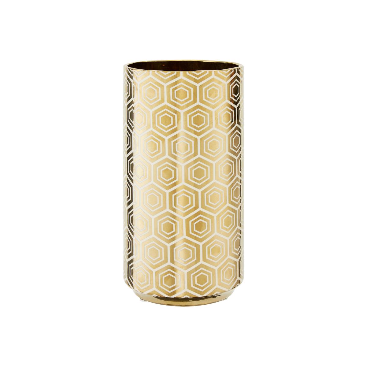 Ceramic Vase in Gold/Cream Finish – image 1