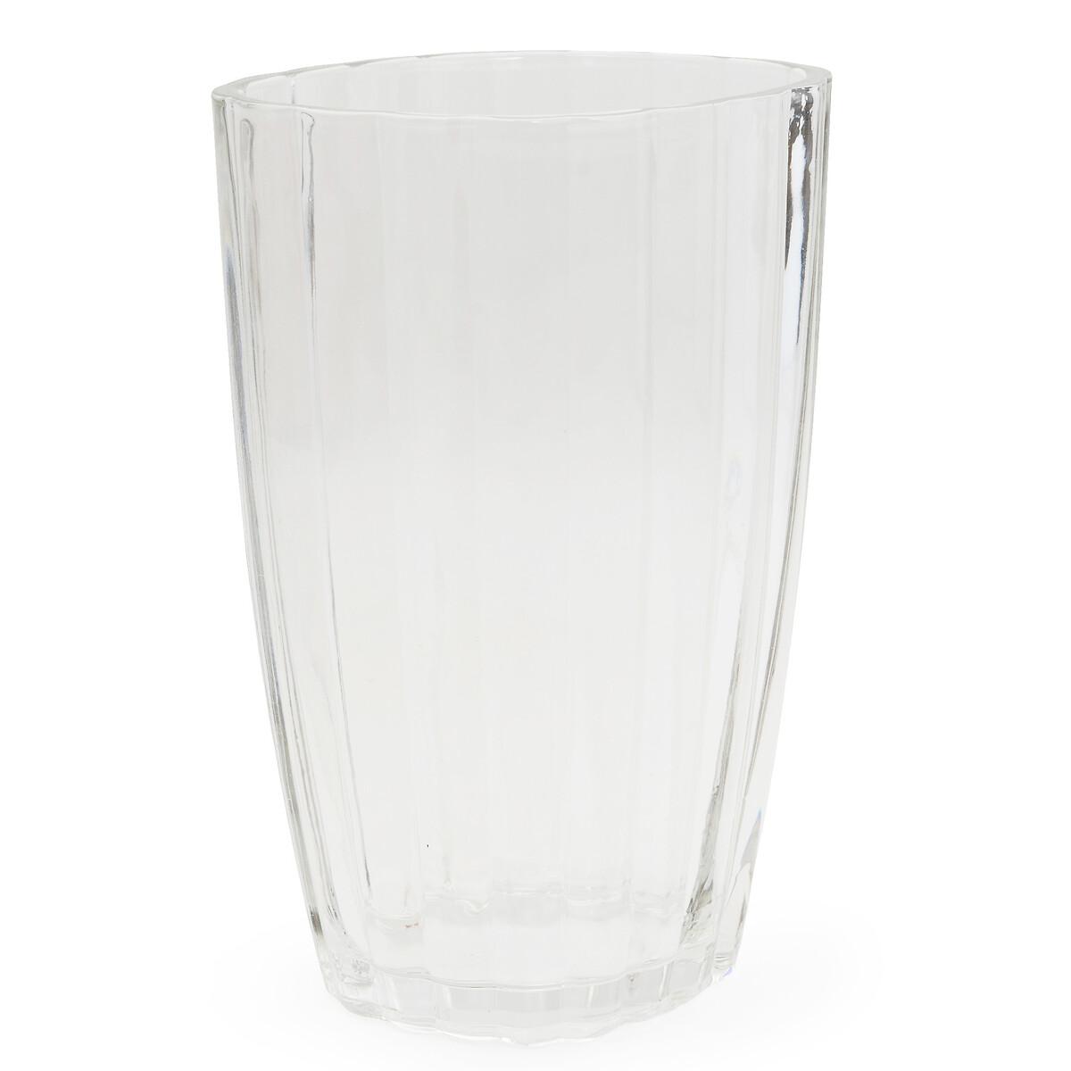 25cm Clear Ridged Glass Vase – image 2