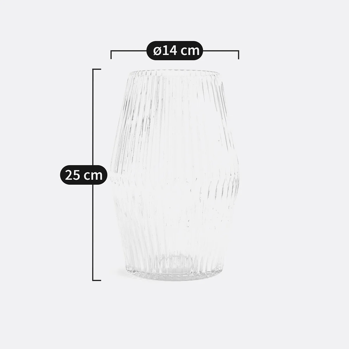 Afa Grooved Cylinder Vase in Glass – image 4