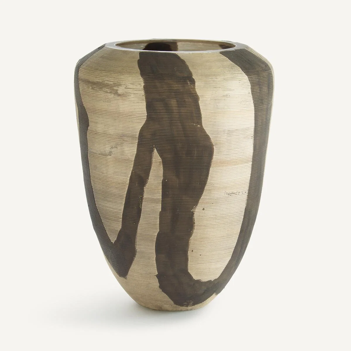 Heidi Vase in Matt Striped Painted Glass, H26.5cm – image 3