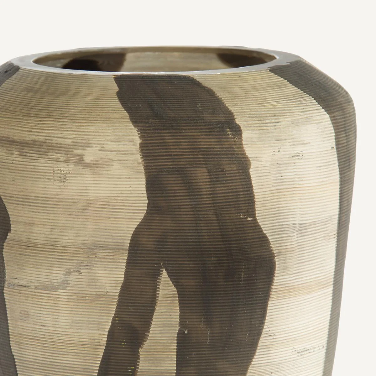 Heidi Vase in Matt Striped Painted Glass, H26.5cm – image 4