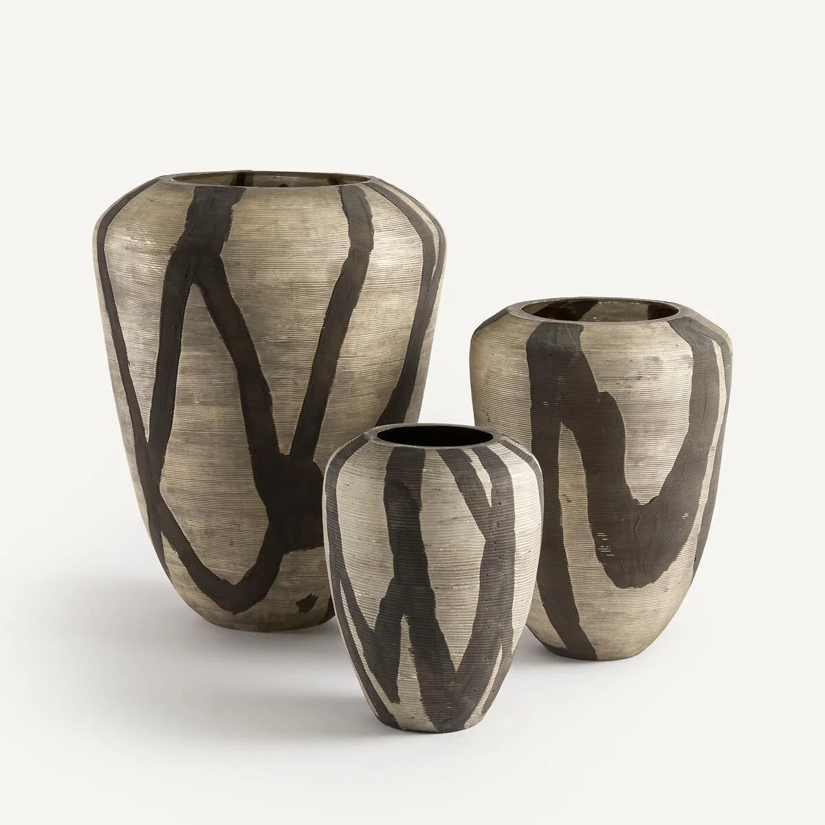 Heidi Vase in Matt Striped Painted Glass, H26.5cm – image 6