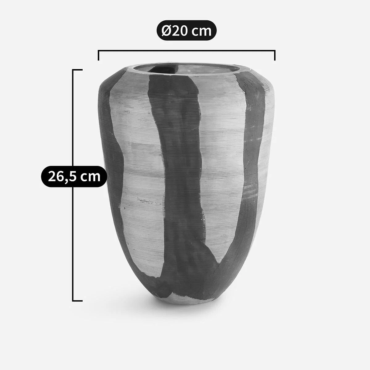 Heidi Vase in Matt Striped Painted Glass, H26.5cm – image 7